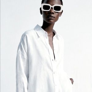 Zara LINEN SHIRT WITH POCKETS